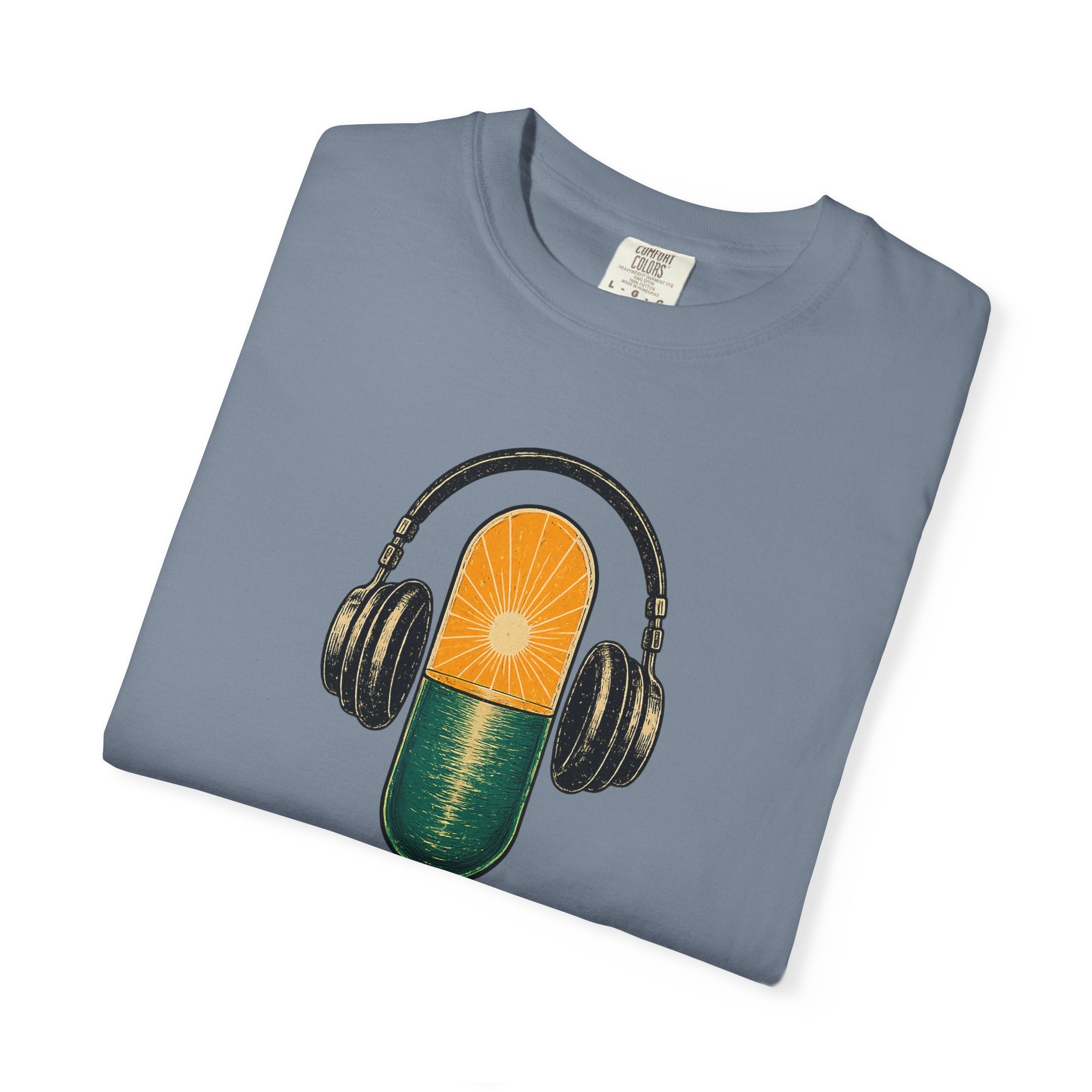 Music Pill T-Shirt — "the antiDUBpressants" Vintage Headphone Graphic