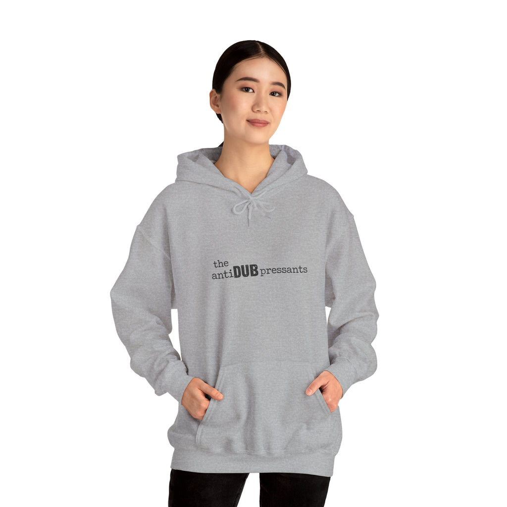 the antiDUBpressants Hoodie — “Music is medicine, community is the cure” Minimal Pullover