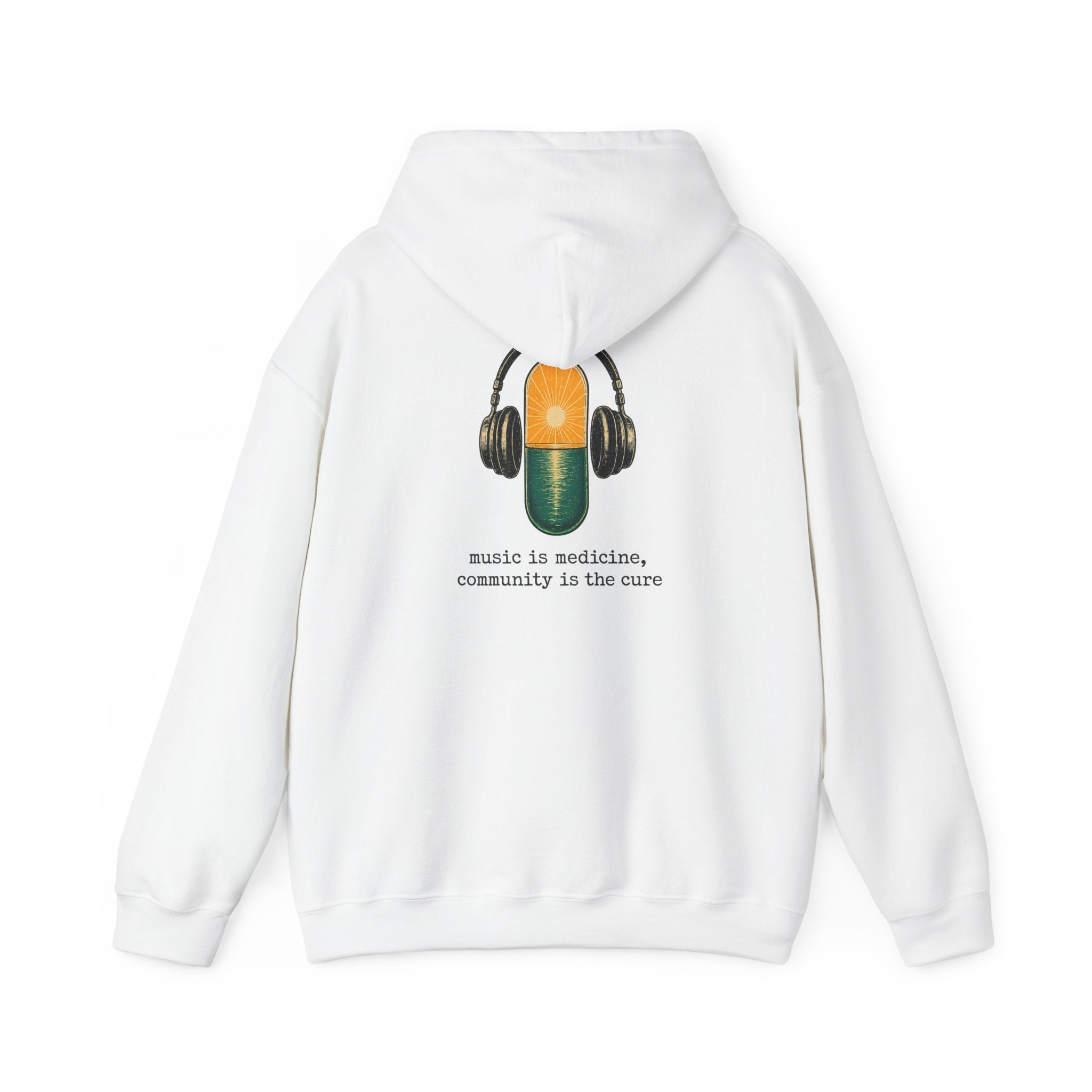 the antiDUBpressants Hoodie — “Music is medicine, community is the cure” Minimal Pullover