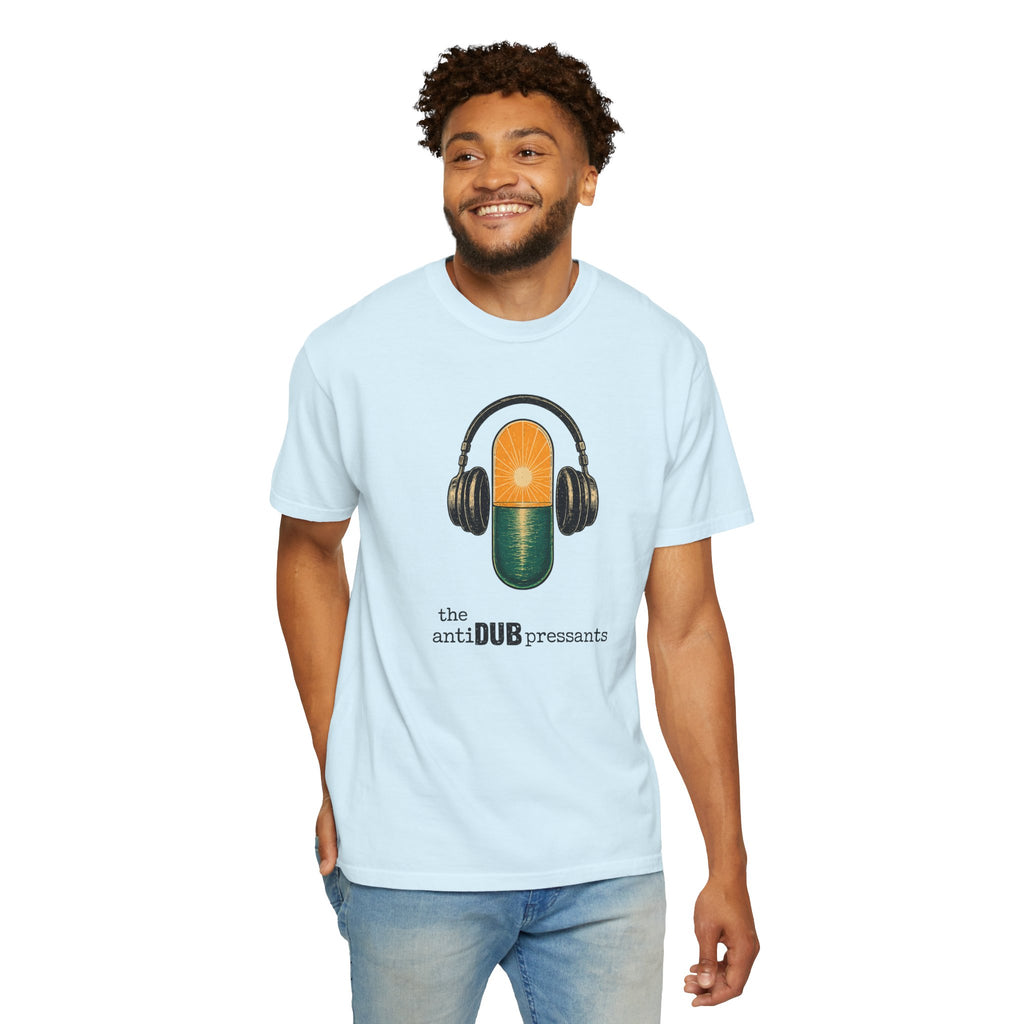 Music Pill T-Shirt — "the antiDUBpressants" Vintage Headphone Graphic