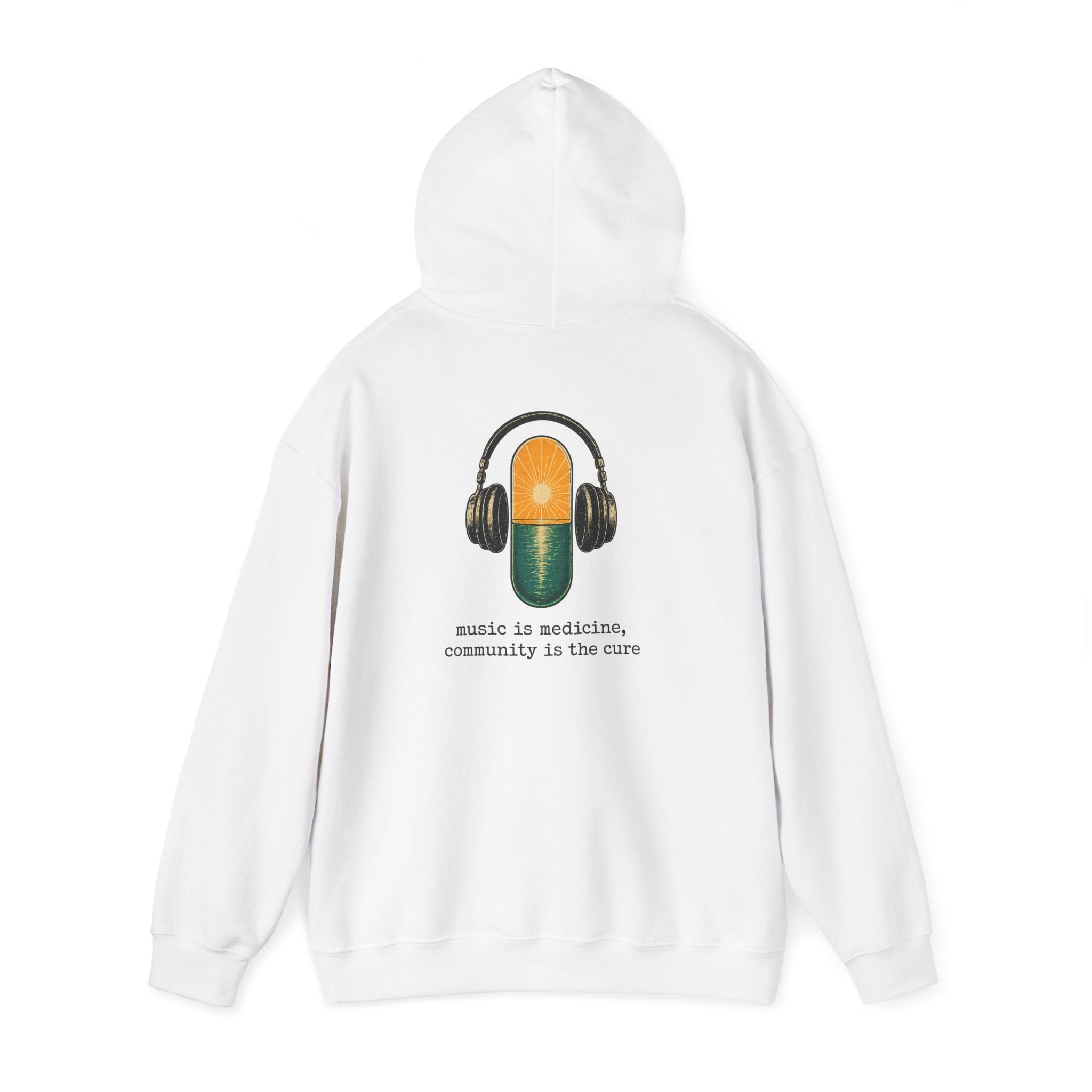 the antiDUBpressants Hoodie — “Music is medicine, community is the cure” Minimal Pullover