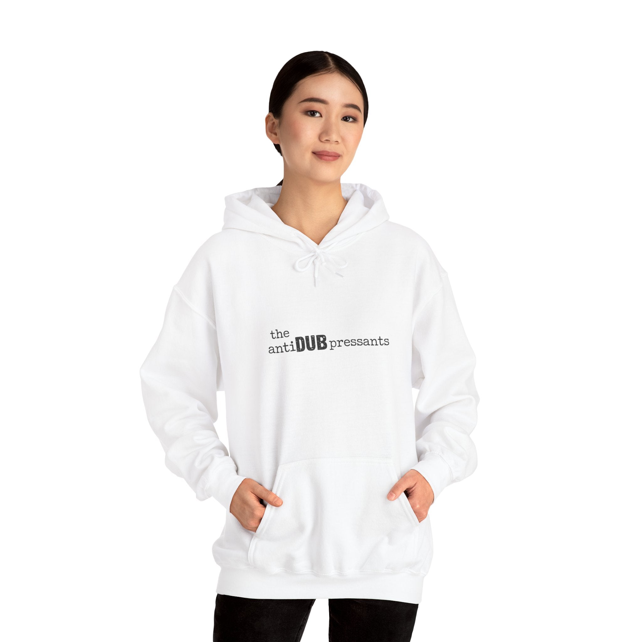 the antiDUBpressants Hoodie — “Music is medicine, community is the cure” Minimal Pullover