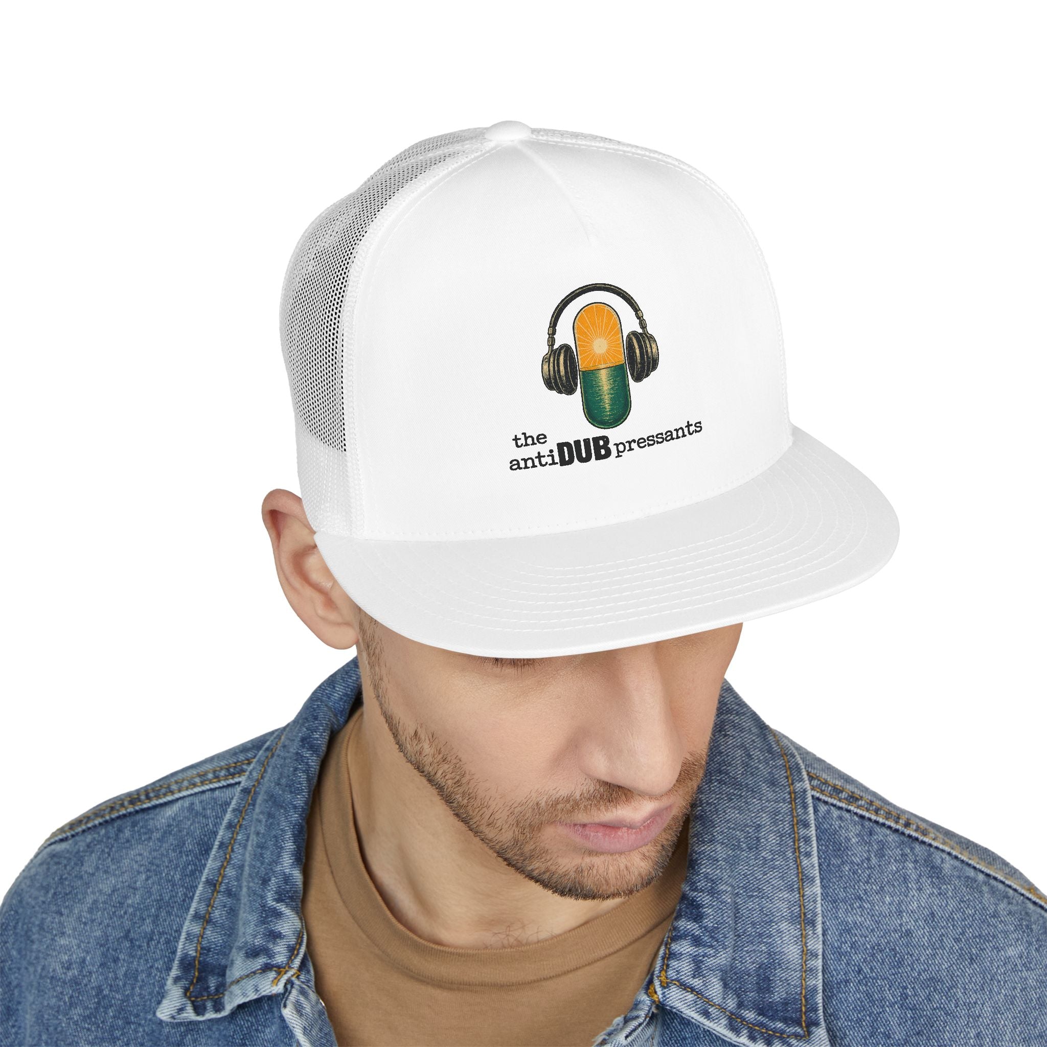 Trucker Cap — 'the antiDUBpressants' Pill Logo Mesh Snapback