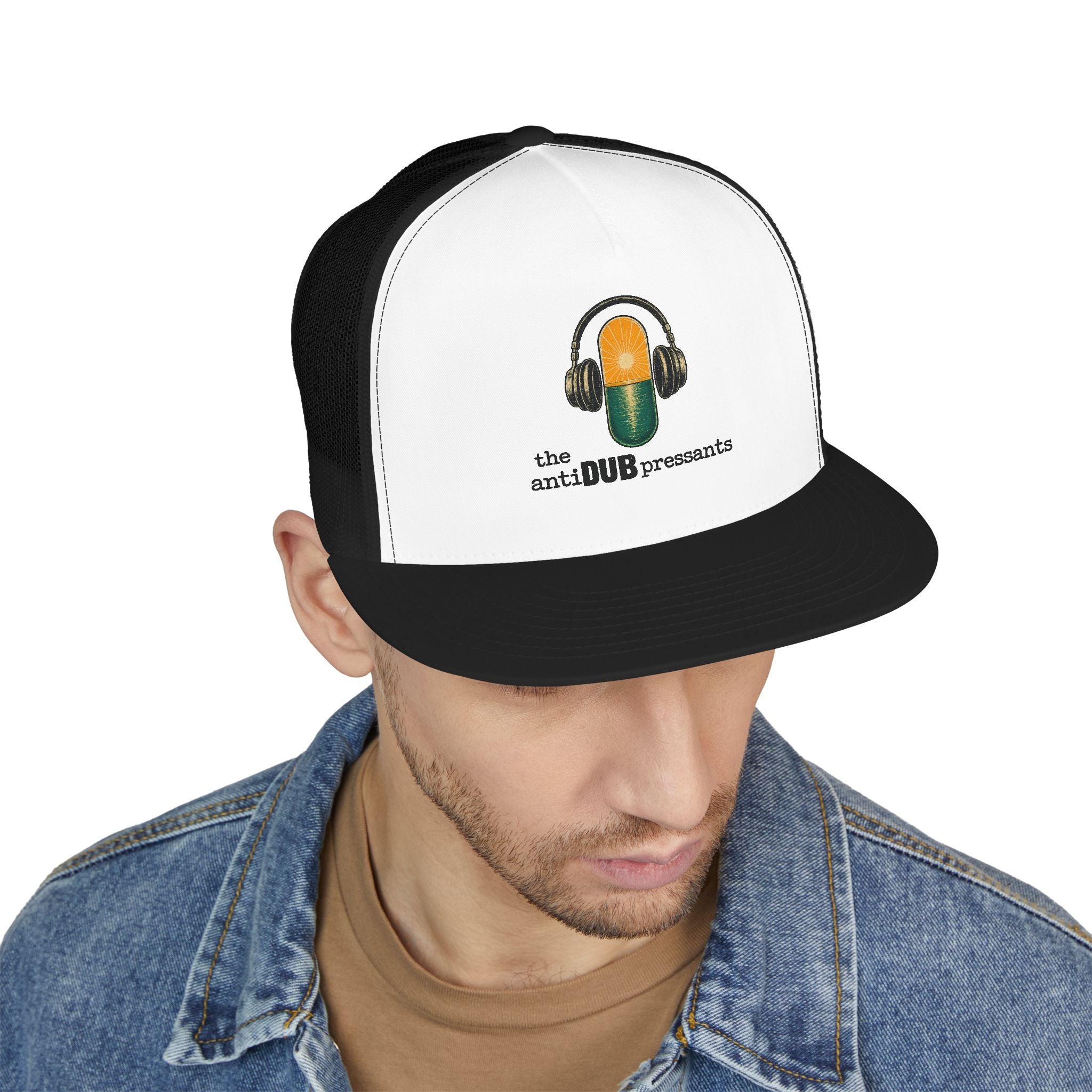 Trucker Cap — 'the antiDUBpressants' Pill Logo Mesh Snapback