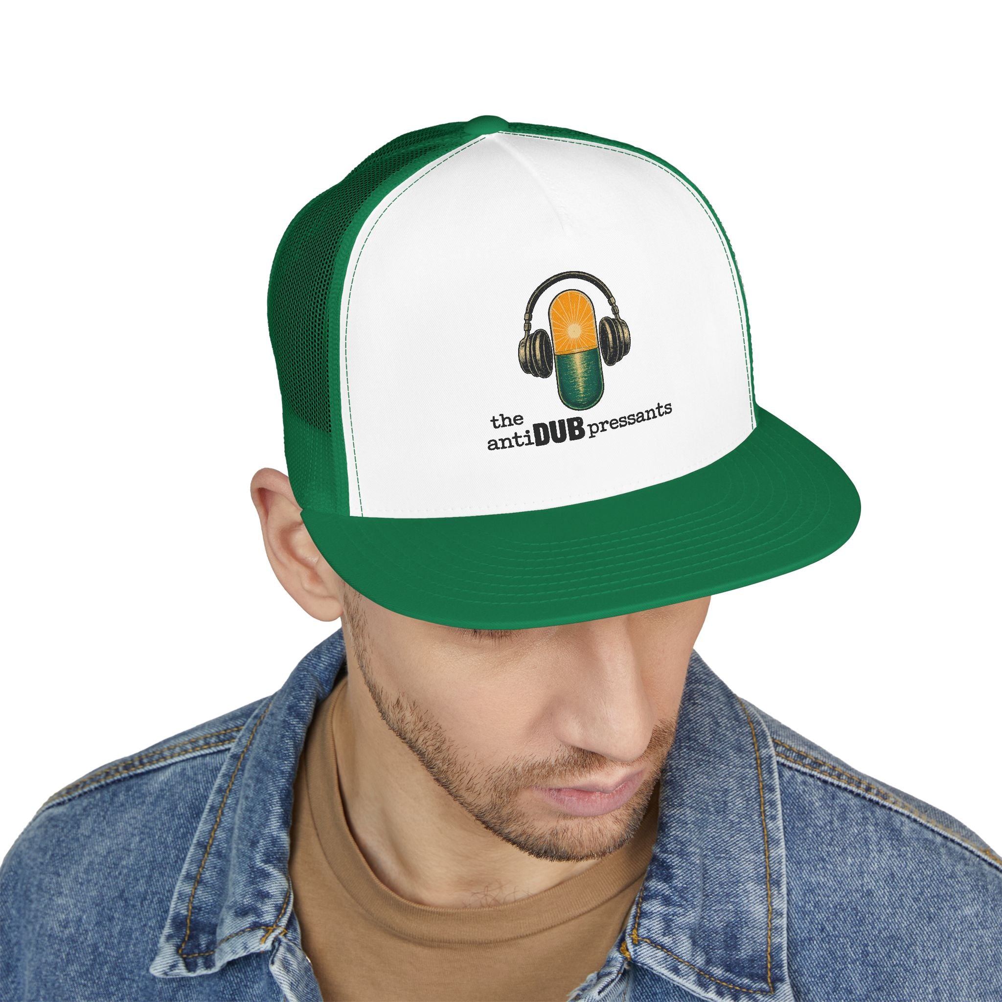 Trucker Cap — 'the antiDUBpressants' Pill Logo Mesh Snapback