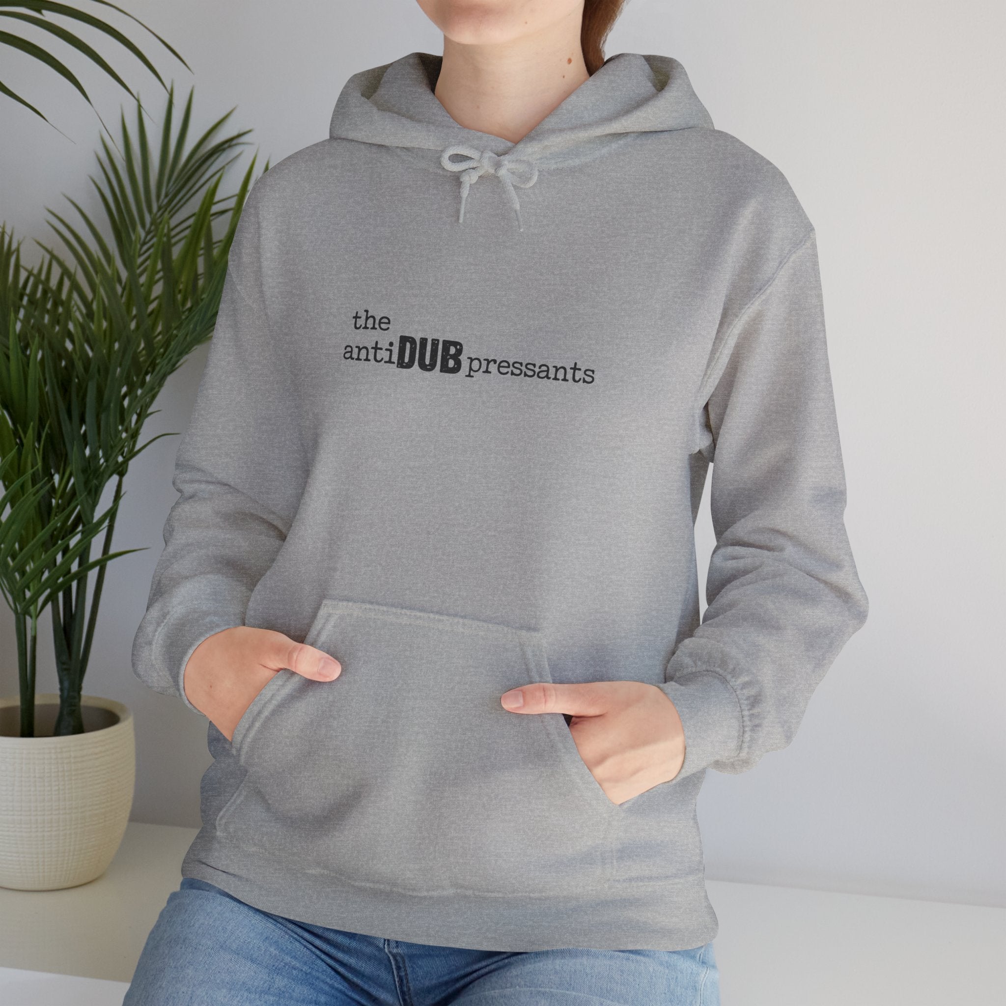 the antiDUBpressants Hoodie — “Music is medicine, community is the cure” Minimal Pullover