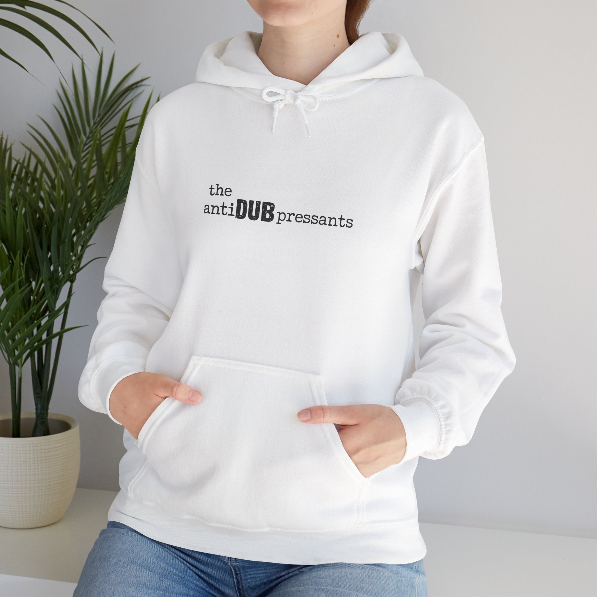 the antiDUBpressants Hoodie — “Music is medicine, community is the cure” Minimal Pullover