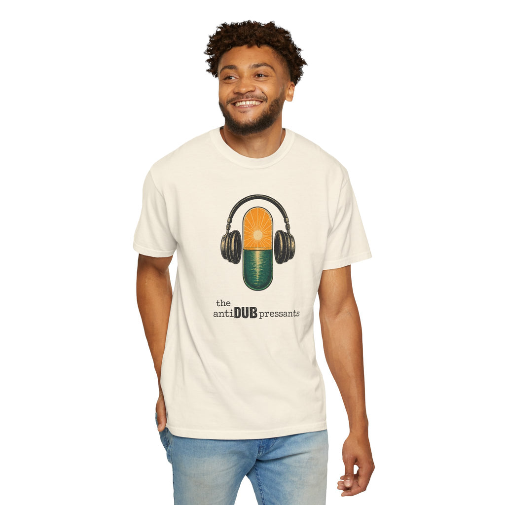Music Pill T-Shirt — "the antiDUBpressants" Vintage Headphone Graphic