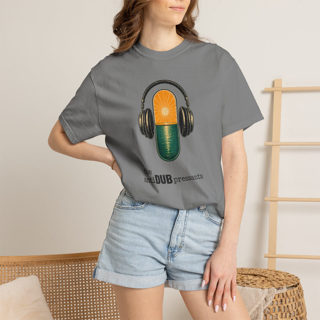 Music Pill T-Shirt — "the antiDUBpressants" Vintage Headphone Graphic