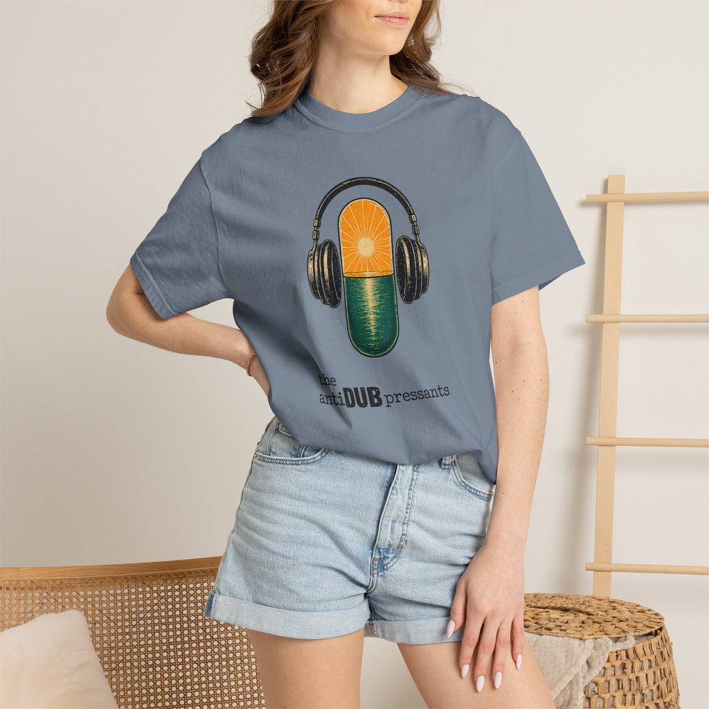 Music Pill T-Shirt — "the antiDUBpressants" Vintage Headphone Graphic