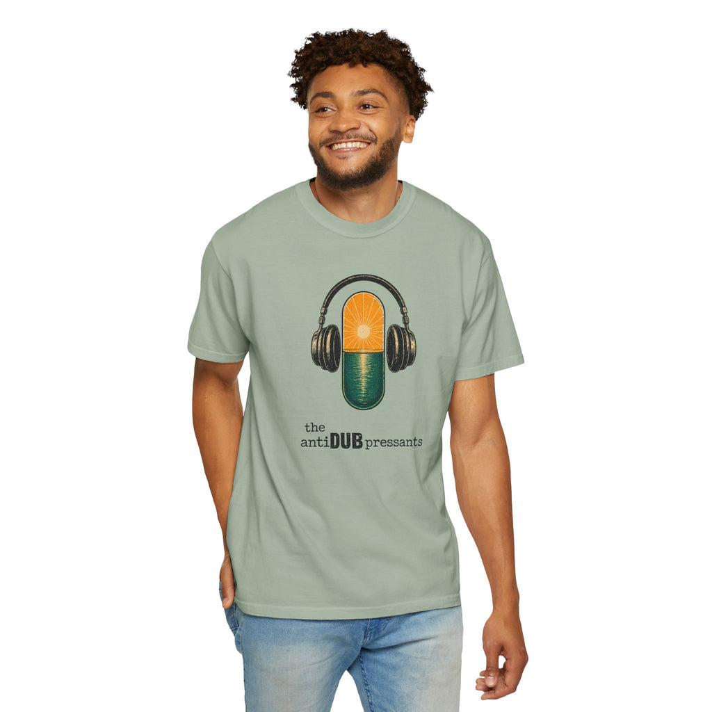Music Pill T-Shirt — "the antiDUBpressants" Vintage Headphone Graphic