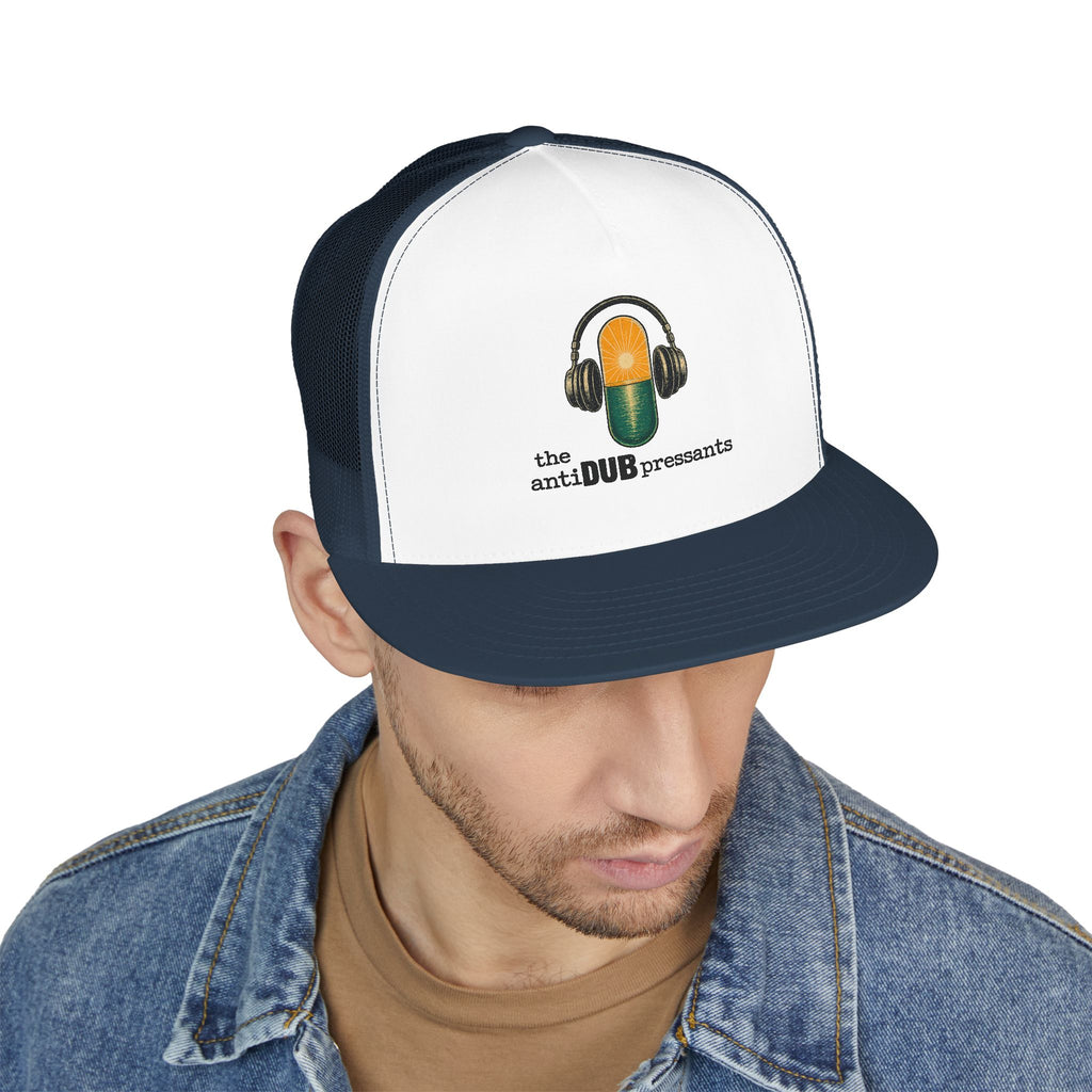 Trucker Cap — 'the antiDUBpressants' Pill Logo Mesh Snapback