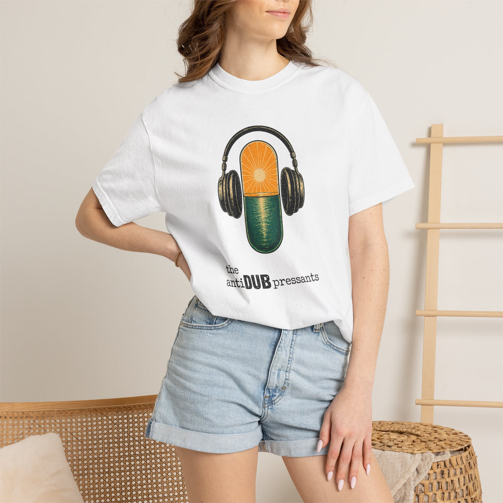 Music Pill T-Shirt — "the antiDUBpressants" Vintage Headphone Graphic