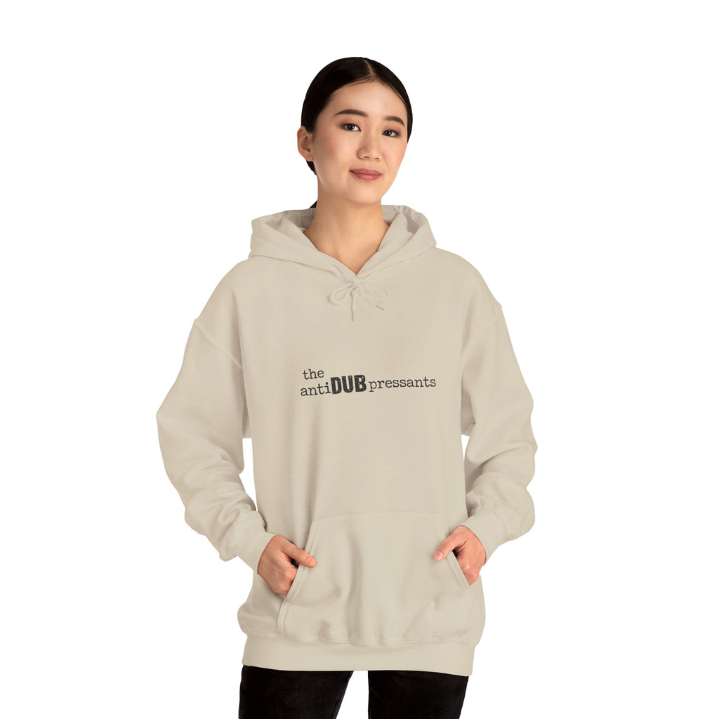 the antiDUBpressants Hoodie — “Music is medicine, community is the cure” Minimal Pullover