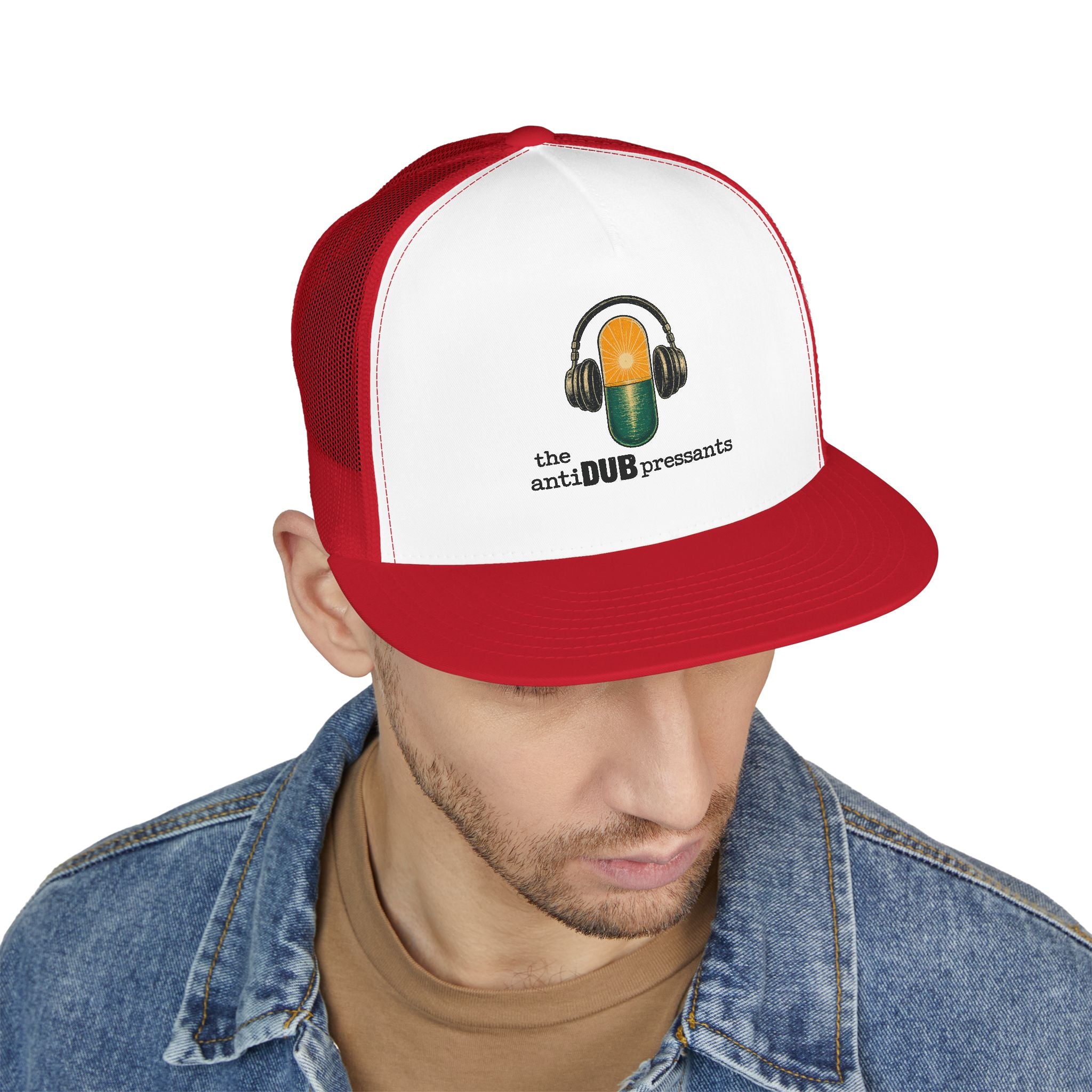 Trucker Cap — 'the antiDUBpressants' Pill Logo Mesh Snapback