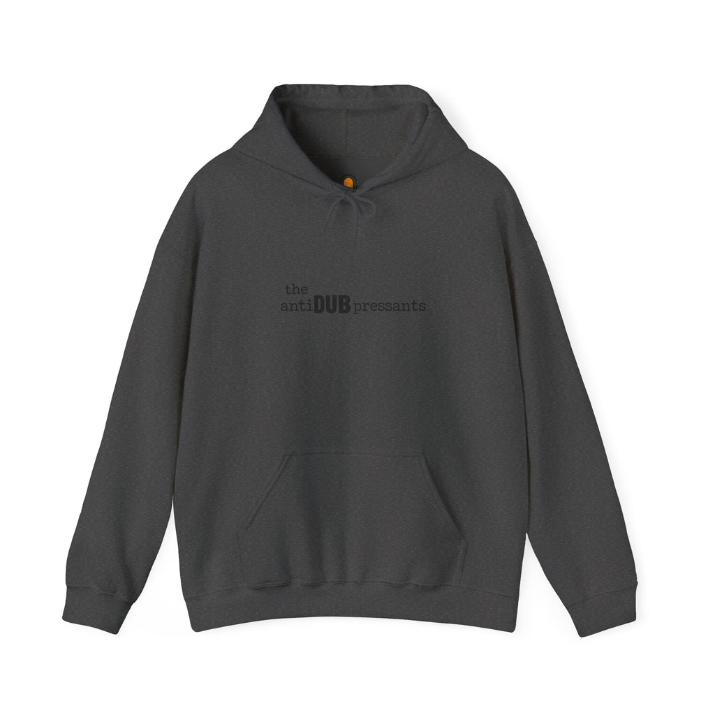 the antiDUBpressants Hoodie — “Music is medicine, community is the cure” Minimal Pullover