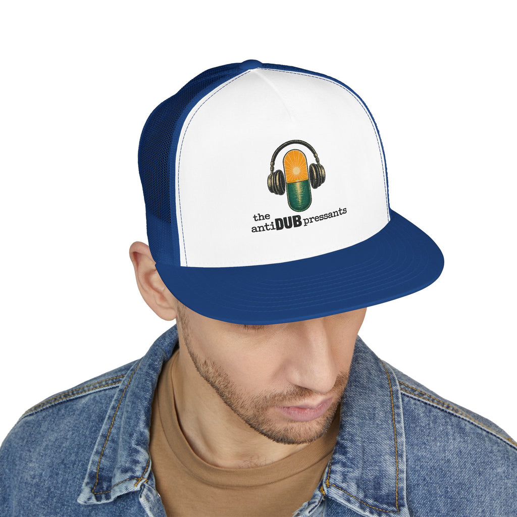 Trucker Cap — 'the antiDUBpressants' Pill Logo Mesh Snapback